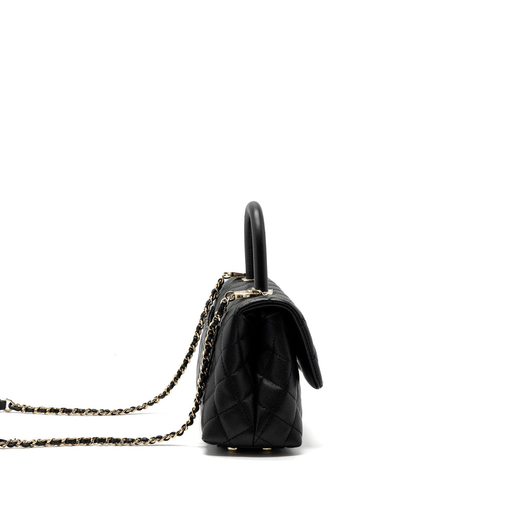 CHANEL SMALL COCO HANDLE CAVIAR BLACK LGHW