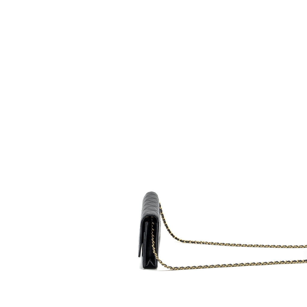 CHANEL CLASSIC WALLET ON CHAIN CAVIAR BLACK GHW