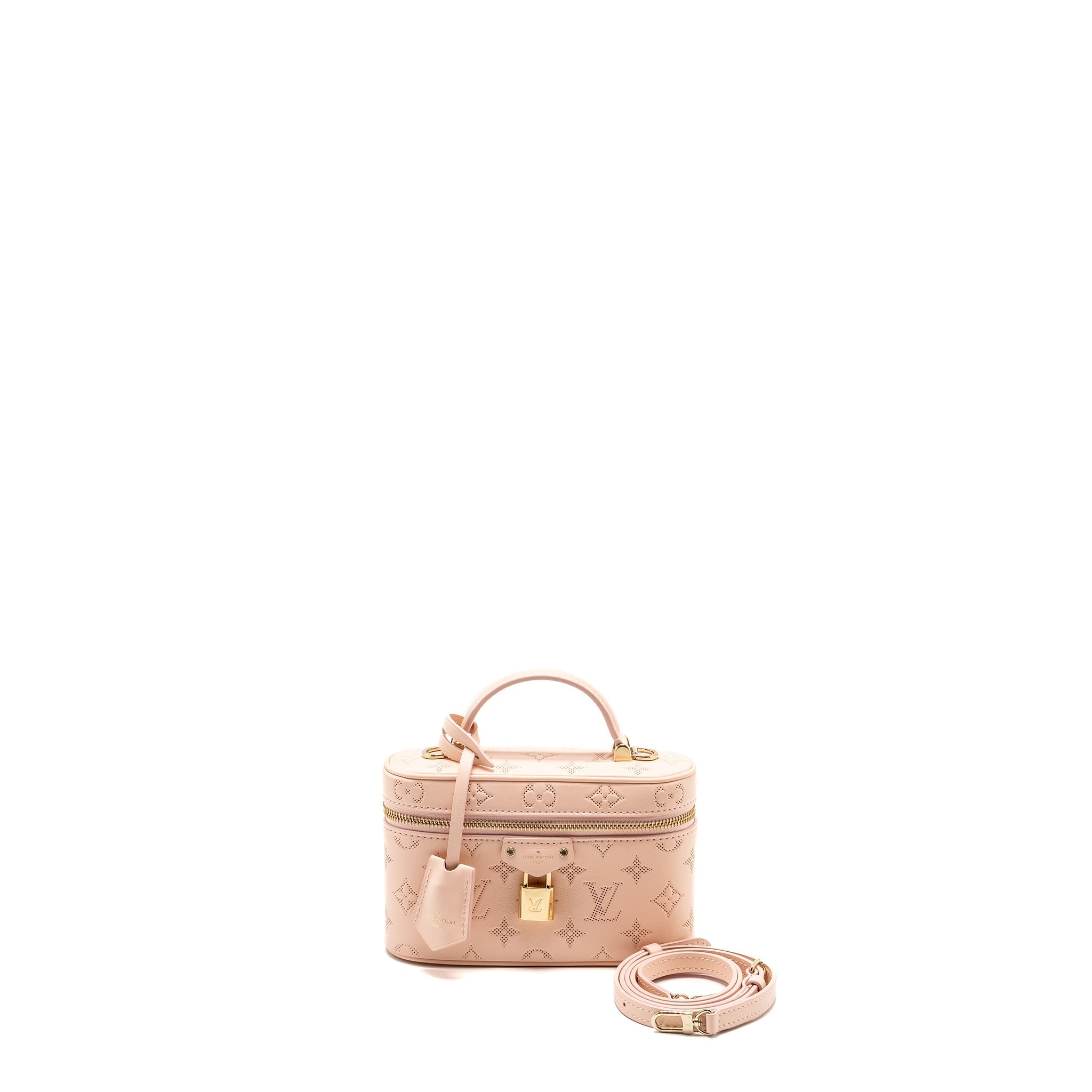 LOUIS VUITTON VANITY POUCH CALFSKIN ROSE JASMIN PINK LGHW
