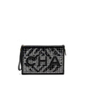 CHANEL LETTER LOGO CLUTCH BAG TWEED PVC/LAMBSKIN BLACK LGHW