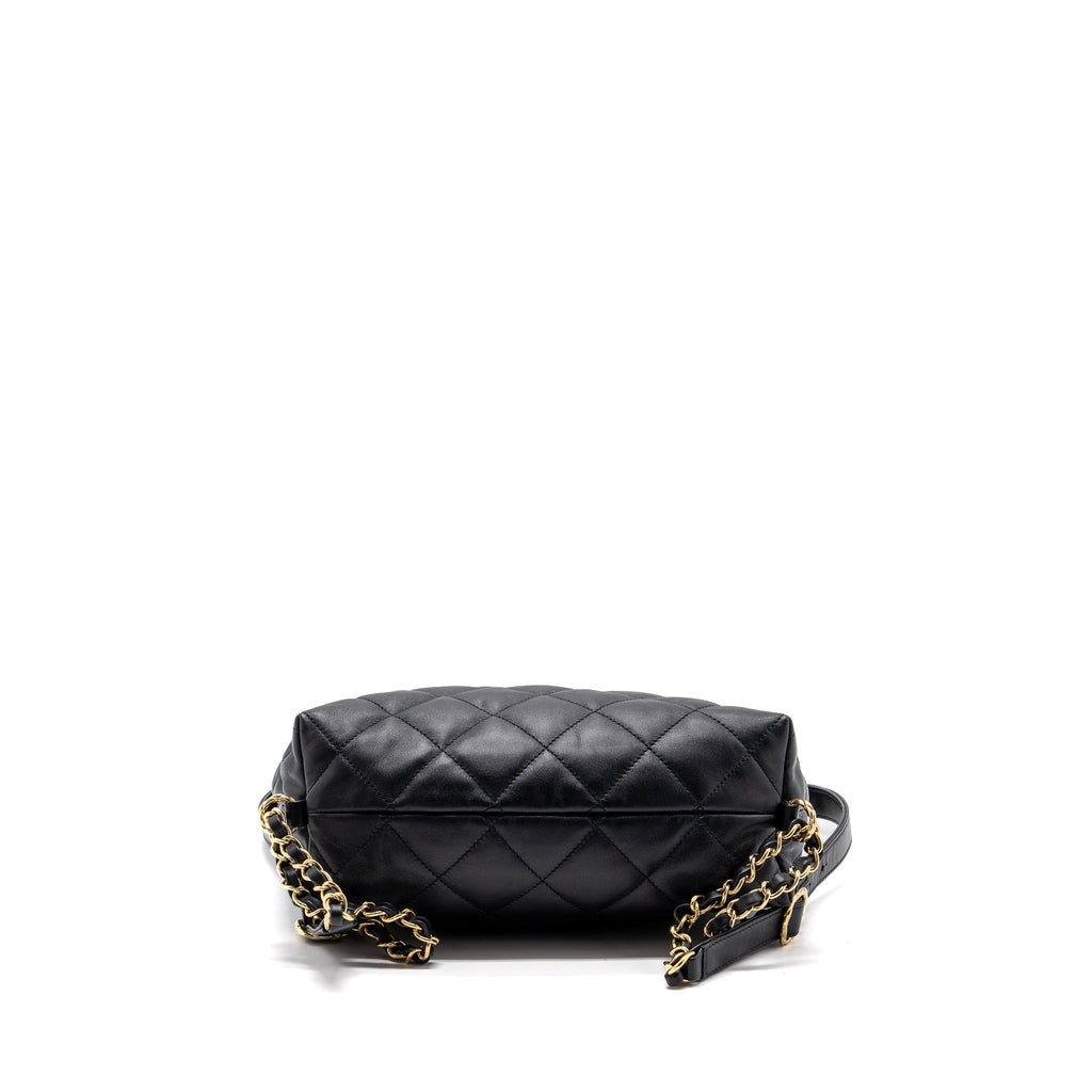 CHANEL 22B HOBO BAG LAMBSKIN BLACK GHW (MICROCHIP)