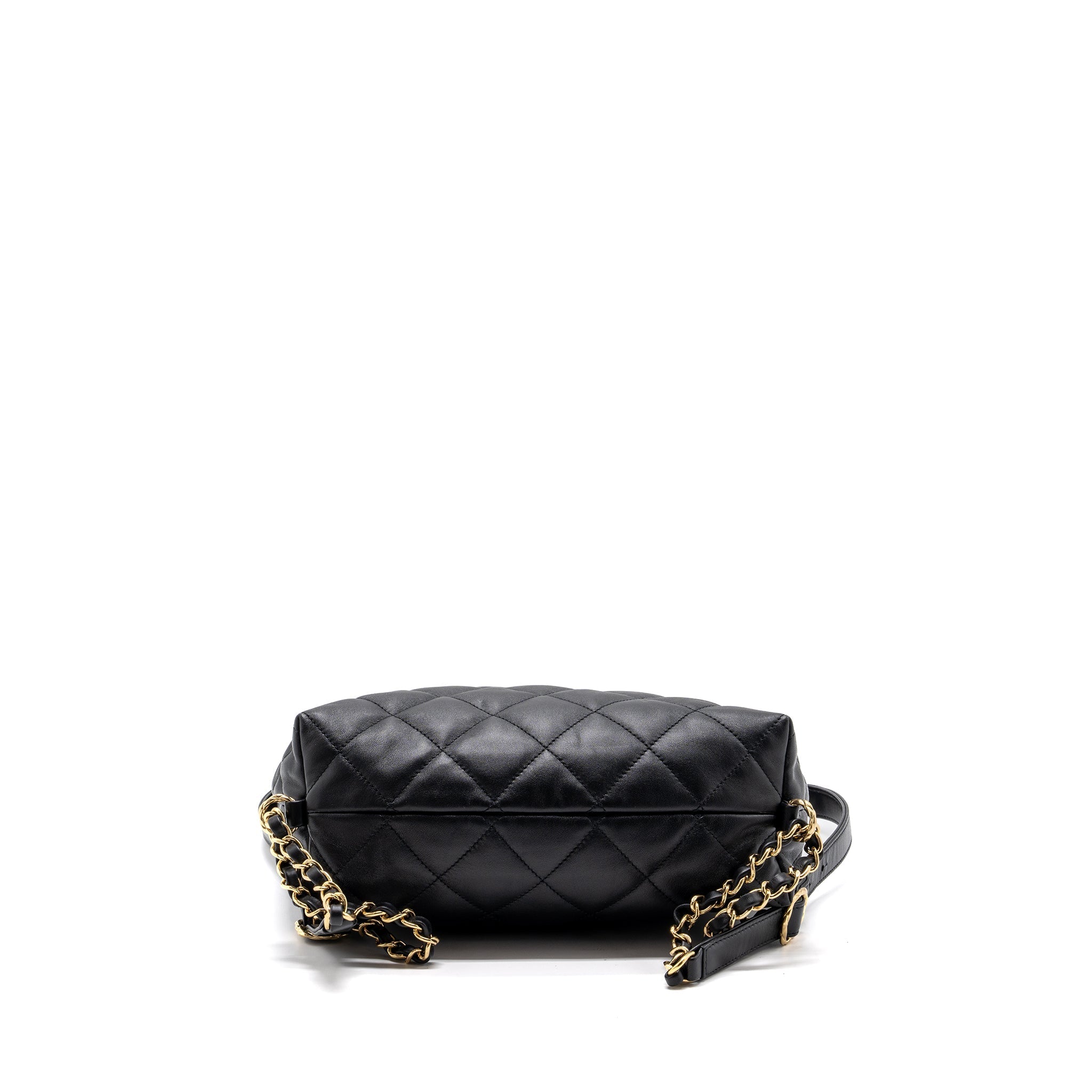 CHANEL 22B HOBO BAG LAMBSKIN BLACK GHW (MICROCHIP)