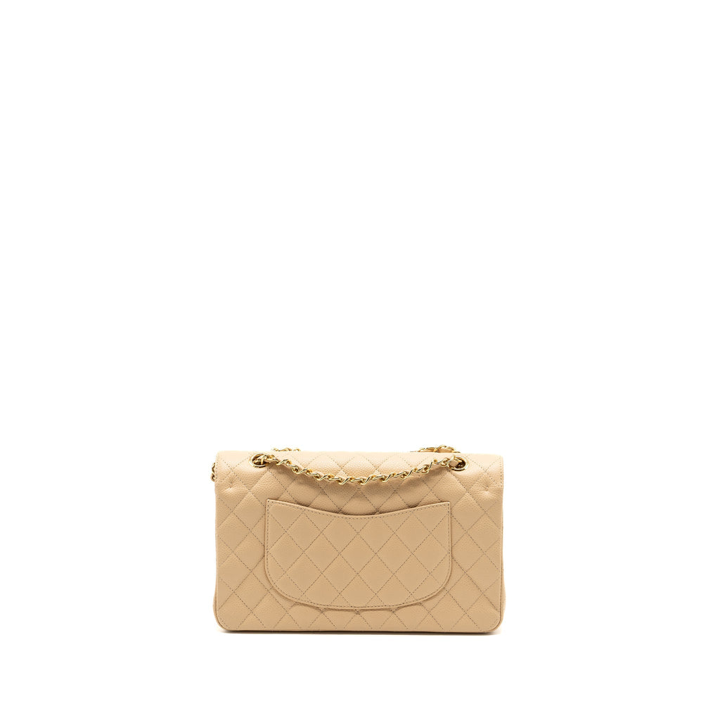 CHANEL MEDIUM CLASSIC DOUBLE FLAP BAG CAVIAR BEIGE GHW