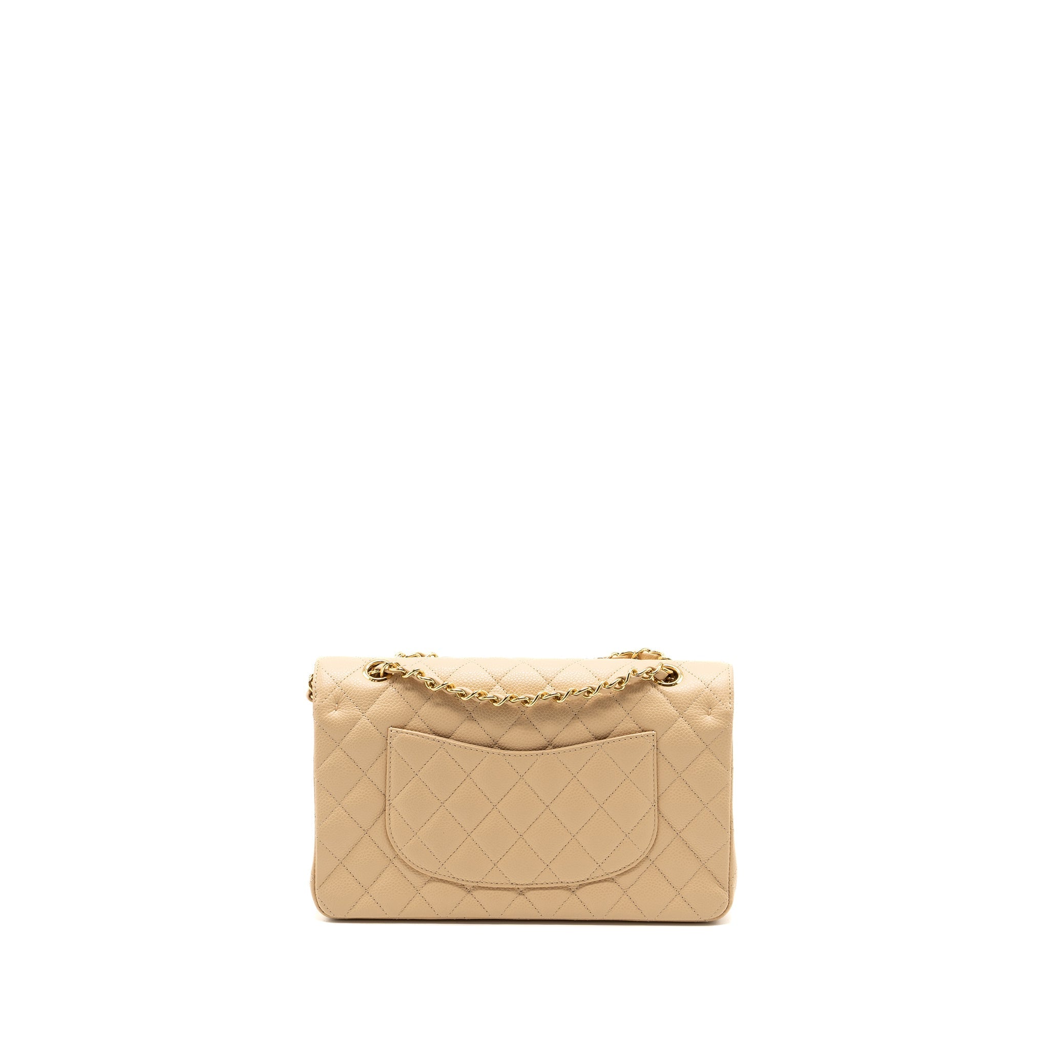 CHANEL MEDIUM CLASSIC DOUBLE FLAP BAG CAVIAR BEIGE GHW