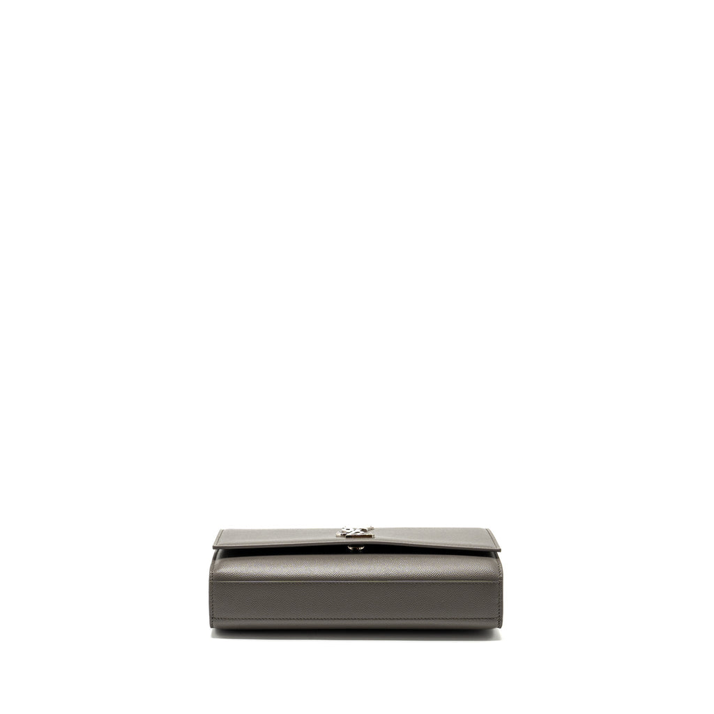 SAINT LAURENT/YSL MEDIUM KATE BAG GRAINED CALFSKIN GREY SHW
