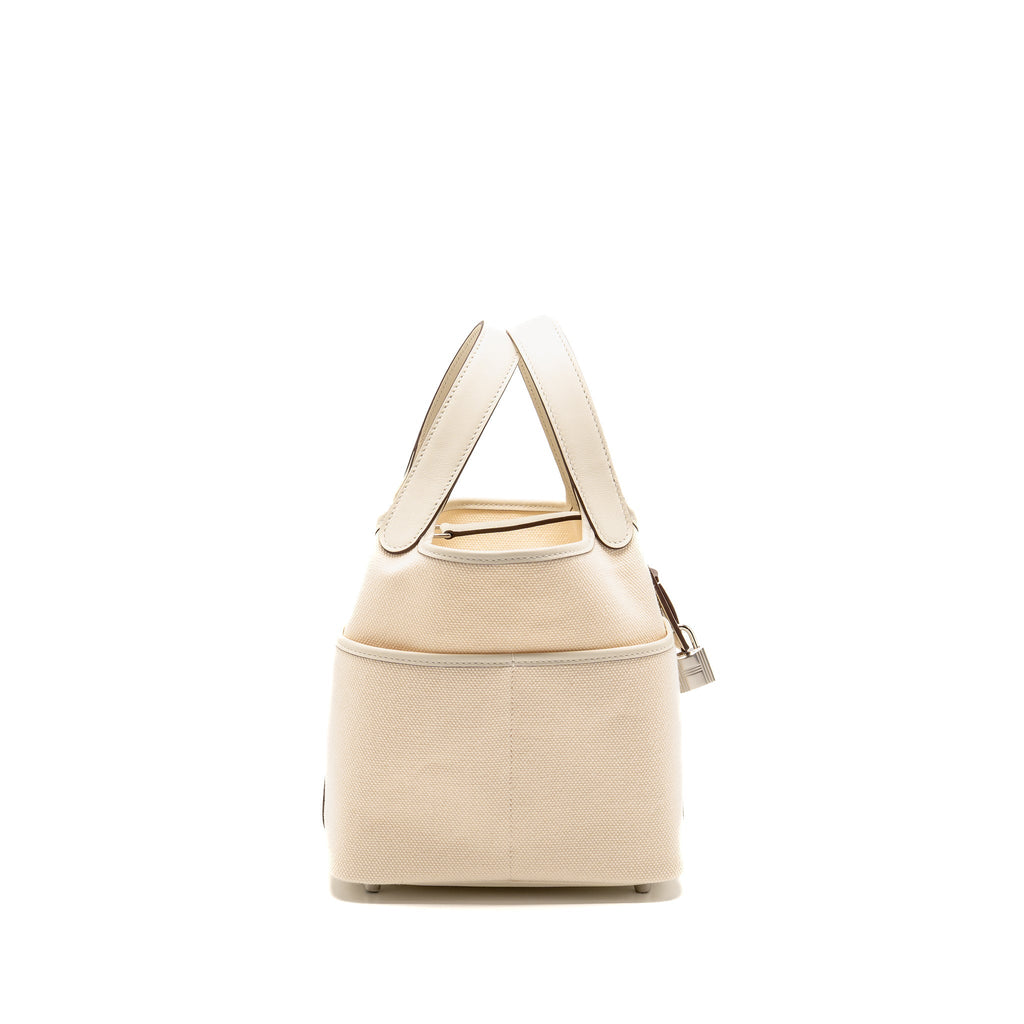HERMES CARGO PICOTIN 18 LOCK BAG CANVAS/SWIFT ECRU/NATA SHW