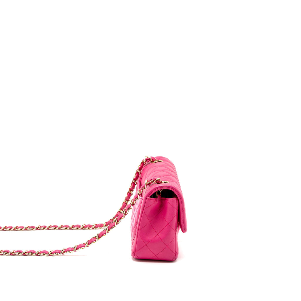 CHANEL MINI RECTANGULAR FLAP BAG LAMBSKIN PINK LGHW