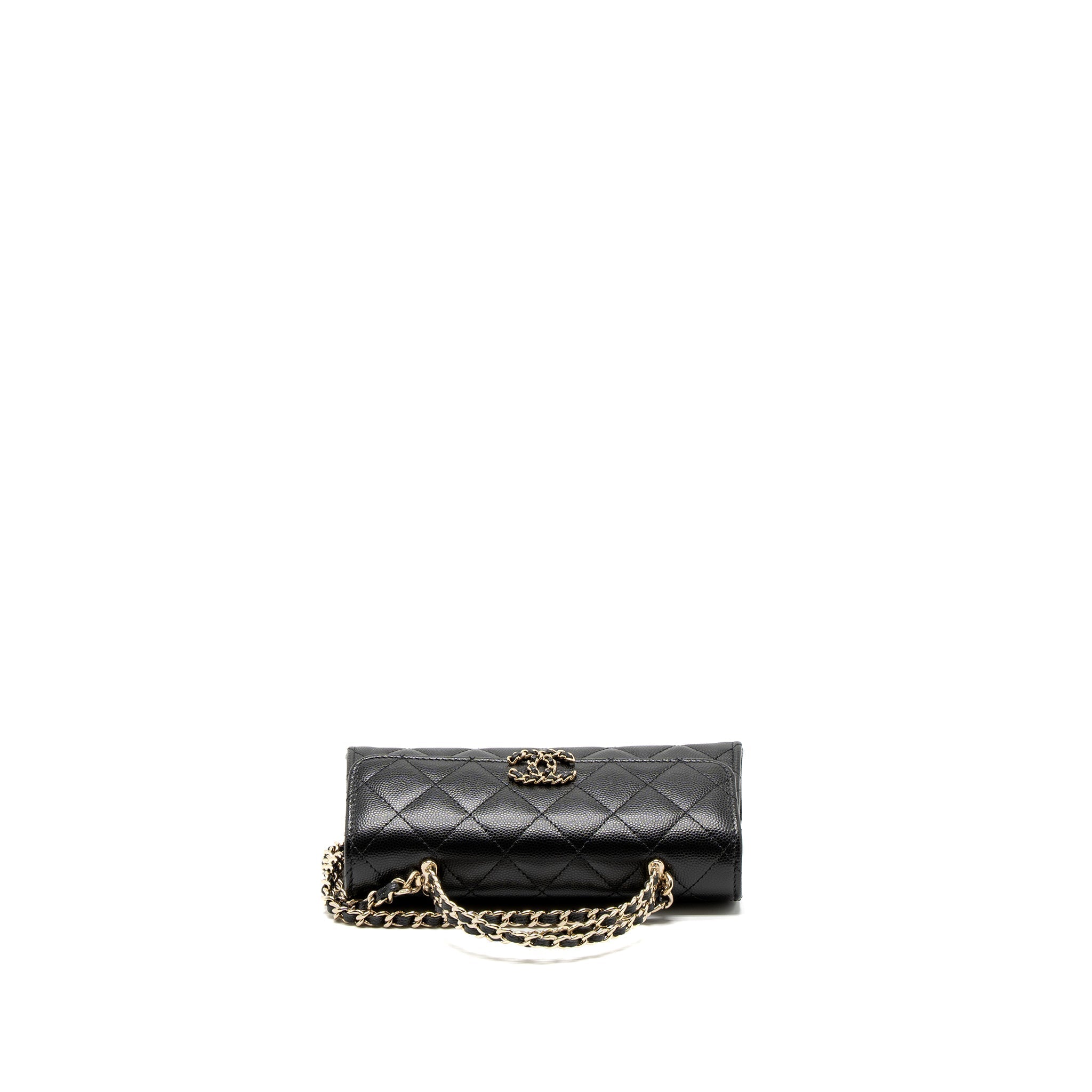 CHANEL 23P TOP HANDLE MINI FLAP BAG CAVIAR BLACK LGHW (MCROCHIP)