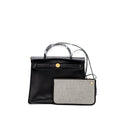 HERMES HERBAG 31 WITH BERLINE CANVAS AND HUNTER IN BLACK GHW