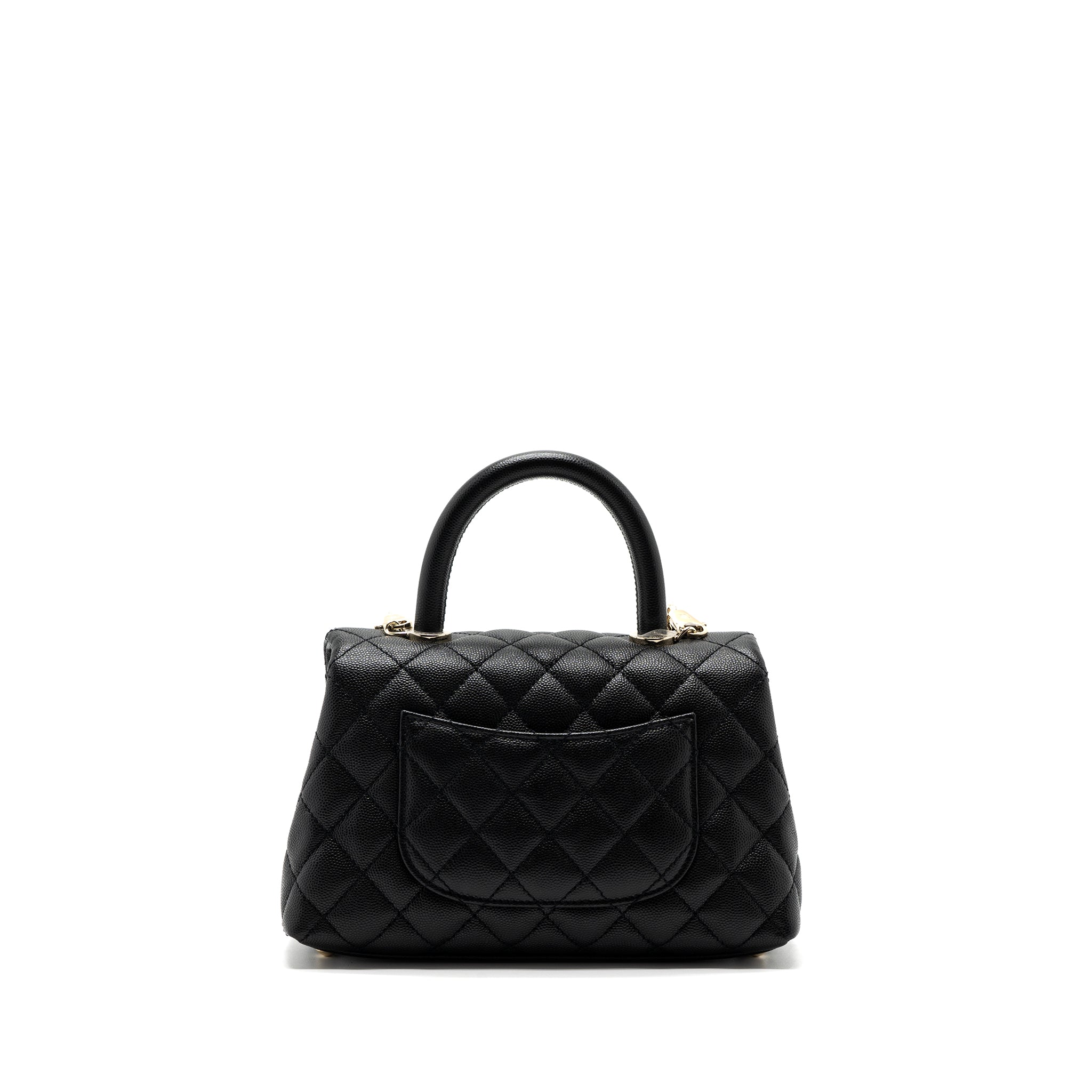 CHANEL SMALL COCO HANDLE CAVIAR BLACK LGHW