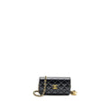 CHANEL 23B MINI FLAP WALLET WITH ADJUSTABLE CHAIN CAVIAR IRIDESCENT BLACK GHW (MICROCHIP)