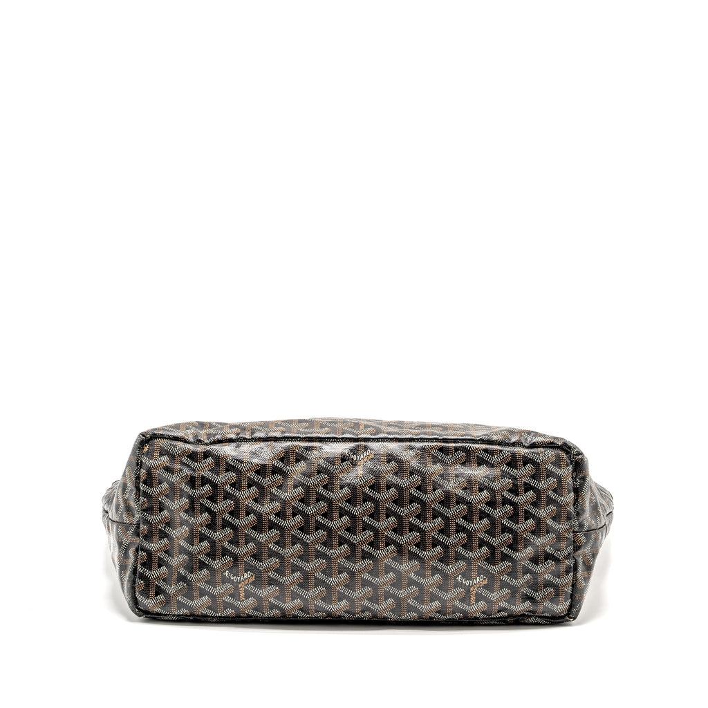 GOYARD SAINT LOUIS PM TOTE BAG GOYARDINE CANVAS / CALFSKIN BLACK SHW