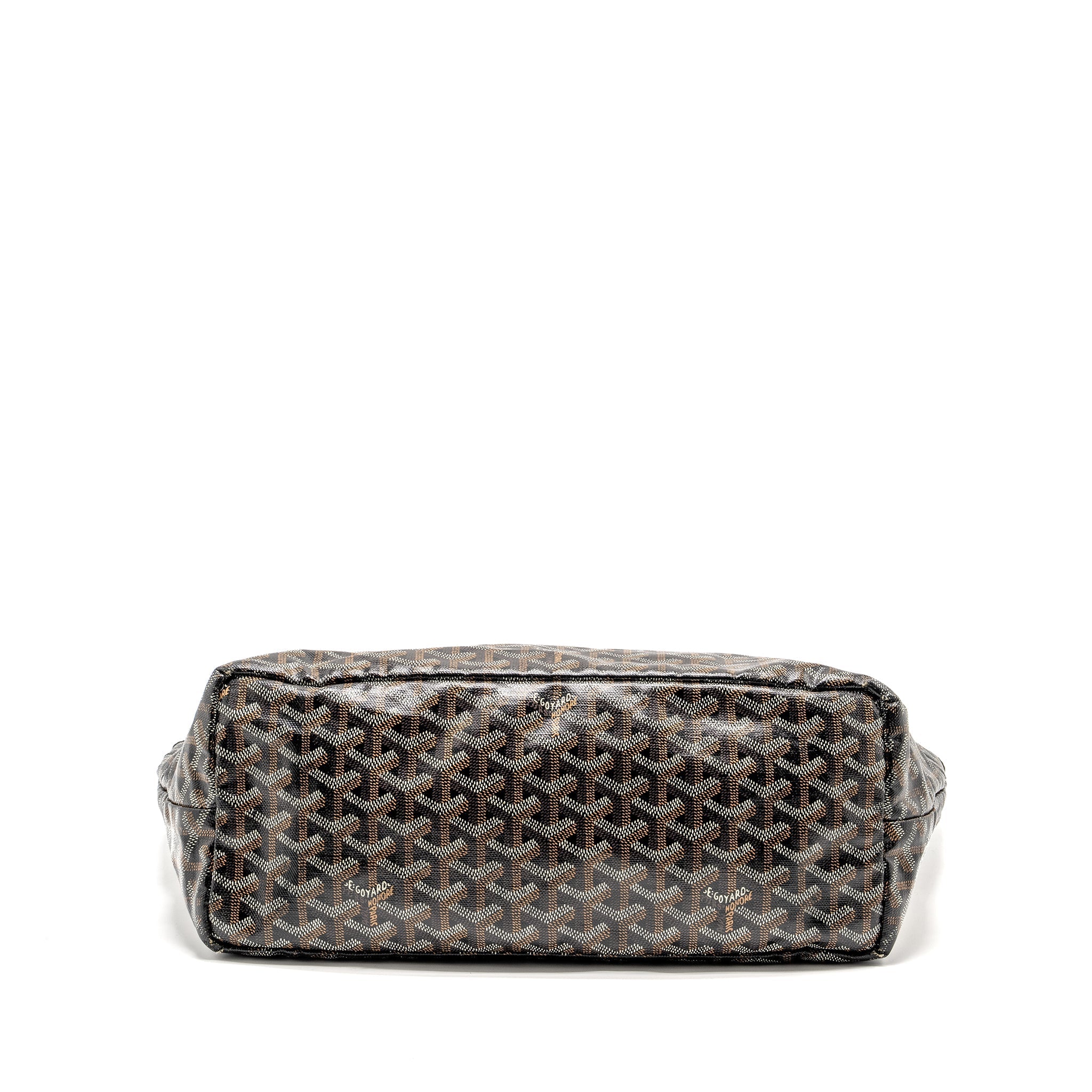 GOYARD SAINT LOUIS PM TOTE BAG GOYARDINE CANVAS / CALFSKIN BLACK SHW