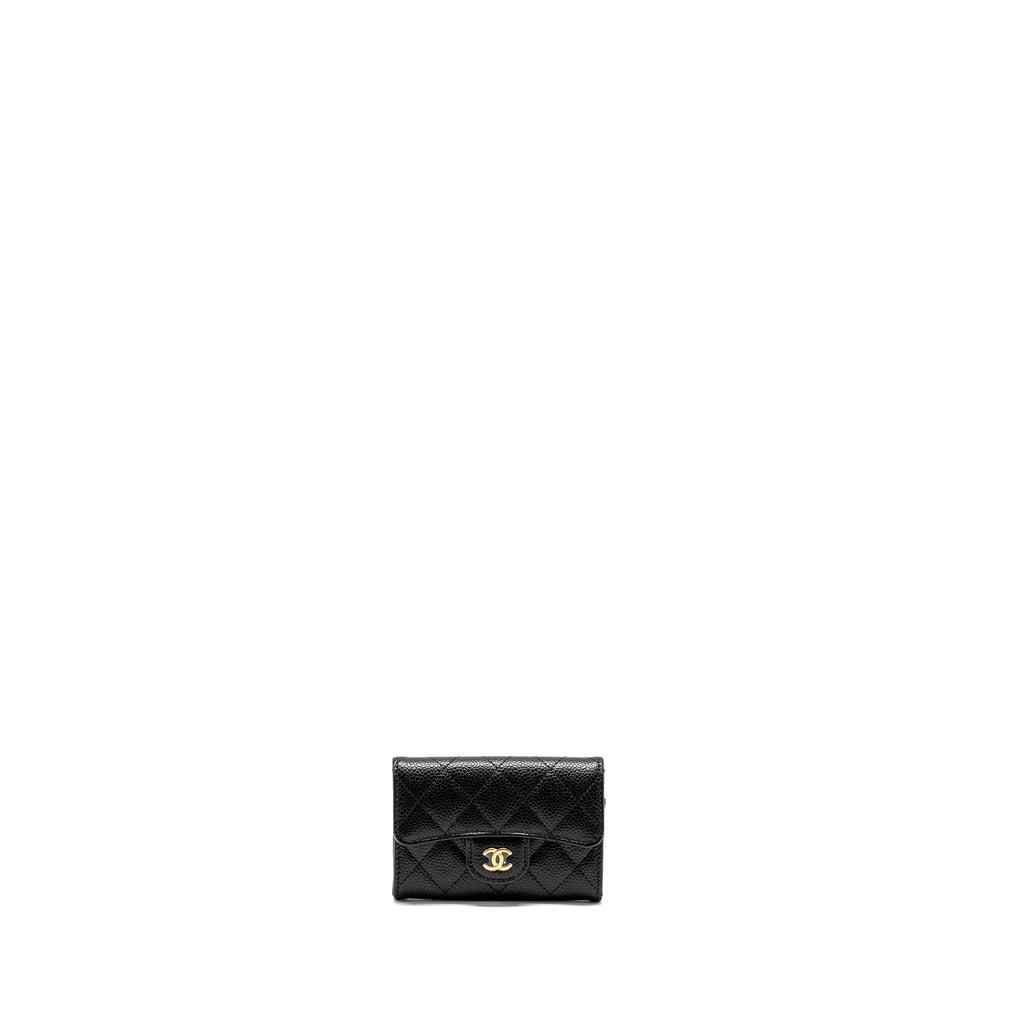 CHANEL CLASSIC FLAP CARD HOLDER CAVIAR BLACK GHW (MICROCHIP)