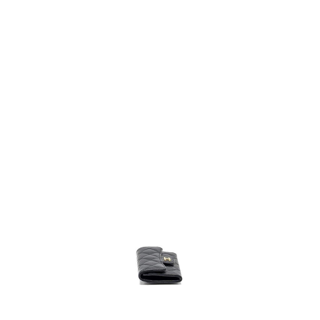 CHANEL CLASSIC FLAP CARD HOLDER CAVIAR BLACK GHW (MICROCHIP)