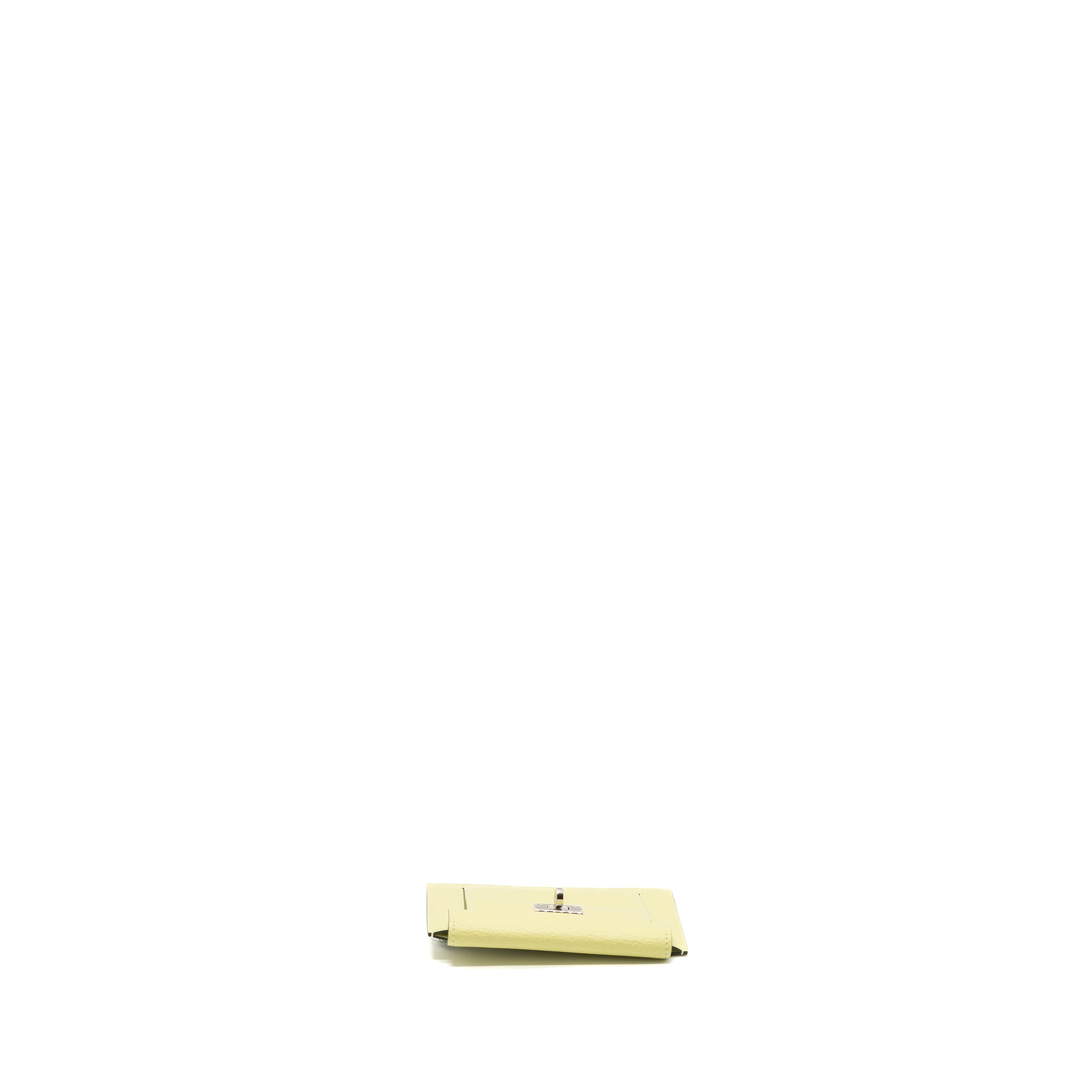 HERMES KELLY POCKET COMPACT CHEVRE MYSORE R9 JAUNE BOURGE SHW