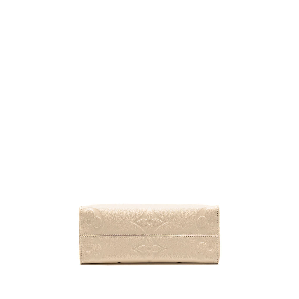 LOUIS VUITTON ONTHEGO PM MONOGRAM EMPREINTE LEATHER CREME GHW