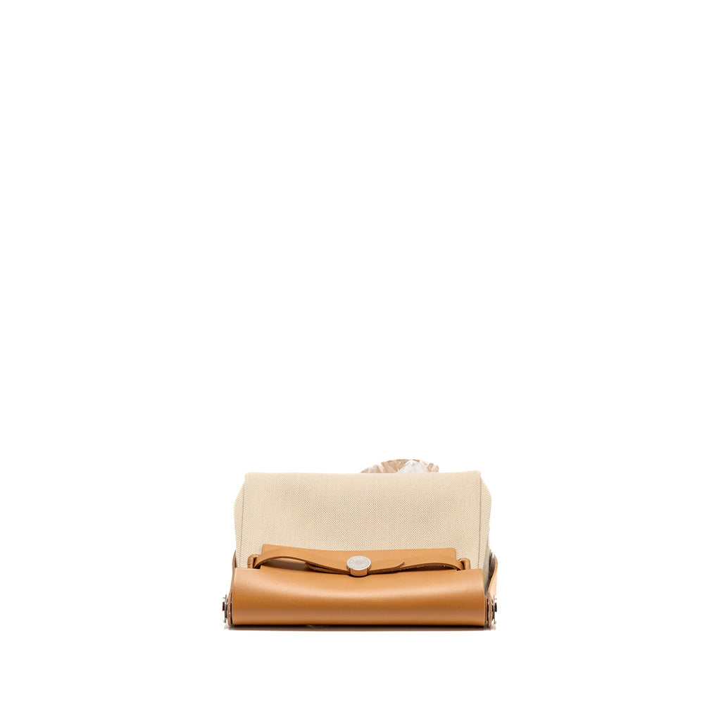 HERMES HERBAG MINI CANVAS/HUNTER LEATHER BETON / NATURAL SABLE SHW