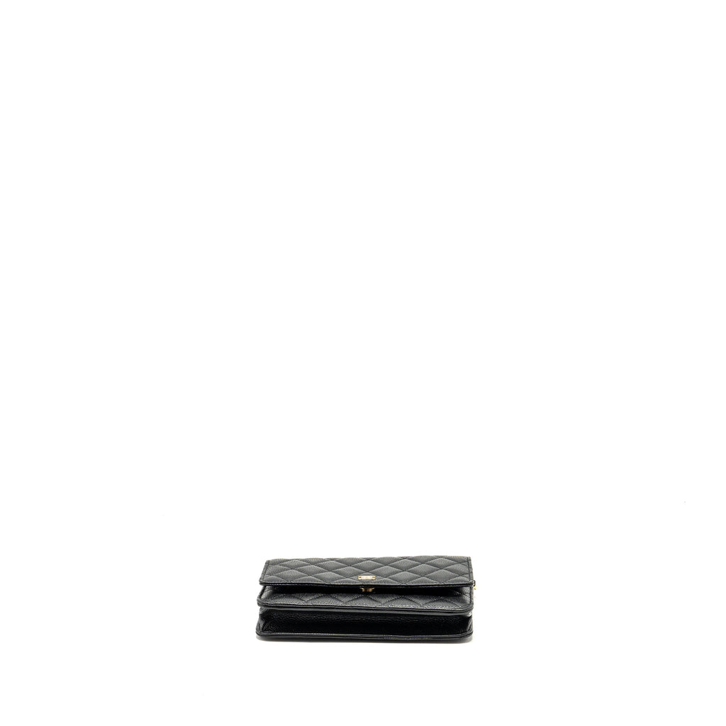 CHANEL CLASSIC WALLET ON CHAIN CAVIAR BLACK GHW (MICROCHIP)
