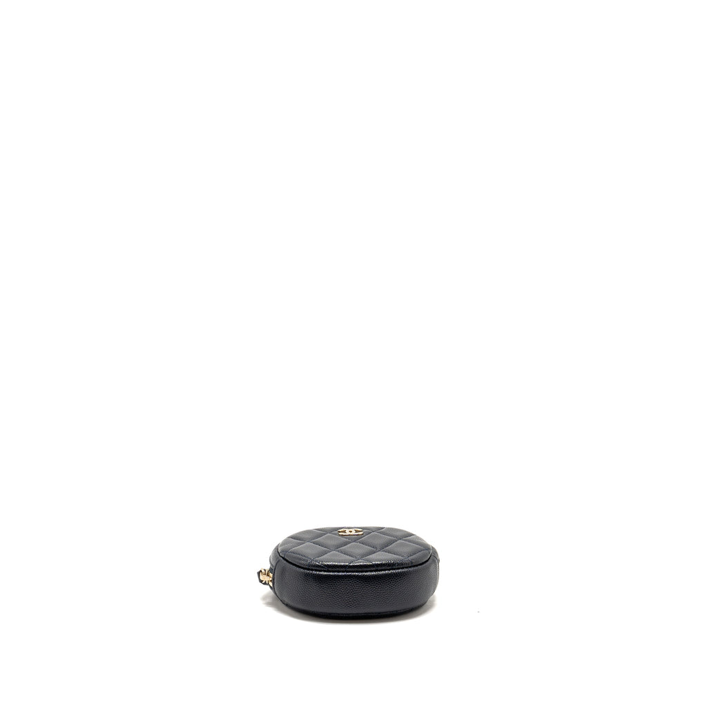 CHANEL MINI ZIPPER COIN PURSE CAVIAR NAVY LGHW