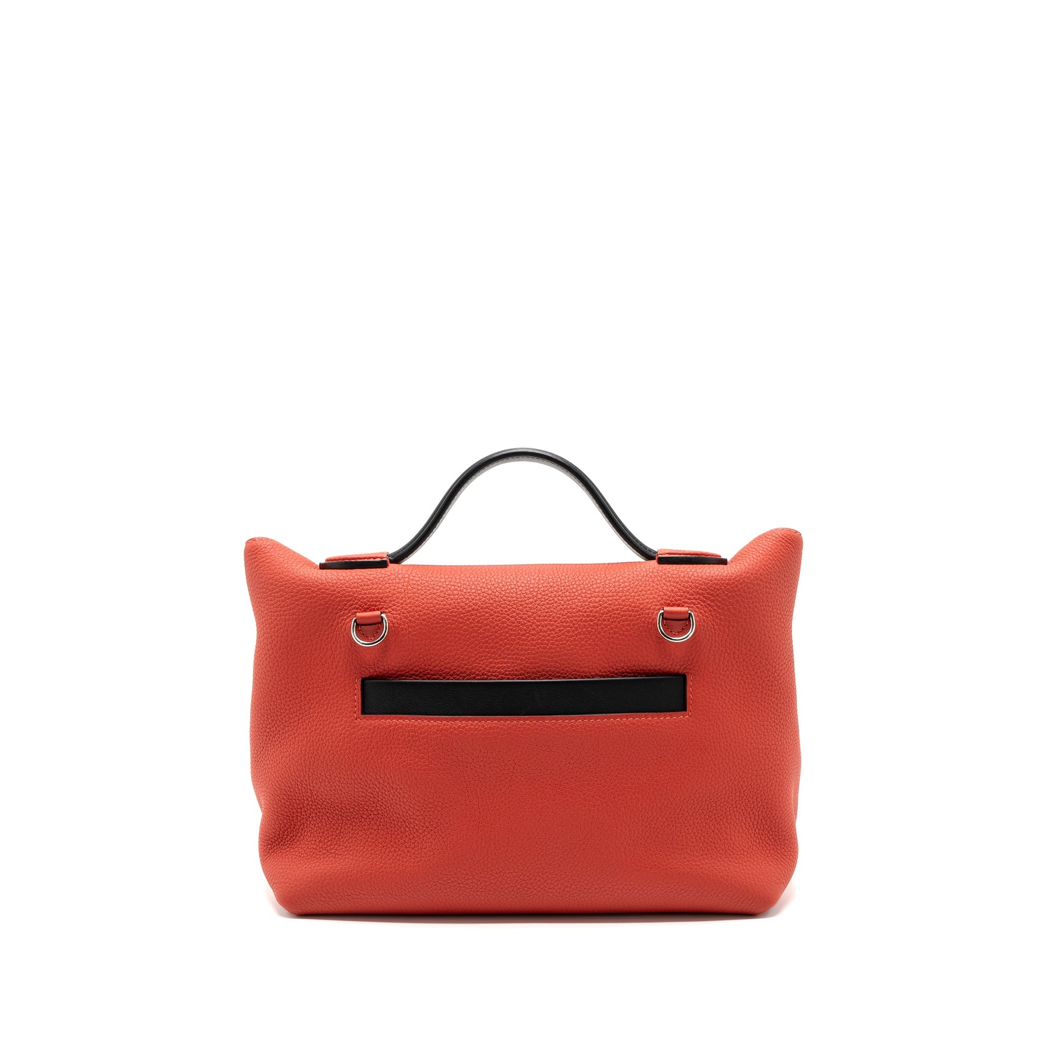 HERMES 24/24-29 BAG CLEMENCE/ SWIFT ROUGE PIVOINE/NOIR SHW
