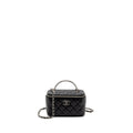 CHANEL TOP HANDLE LONG VANITY CASE LAMBSKIN BLACK SHW (MICROCHIP)
