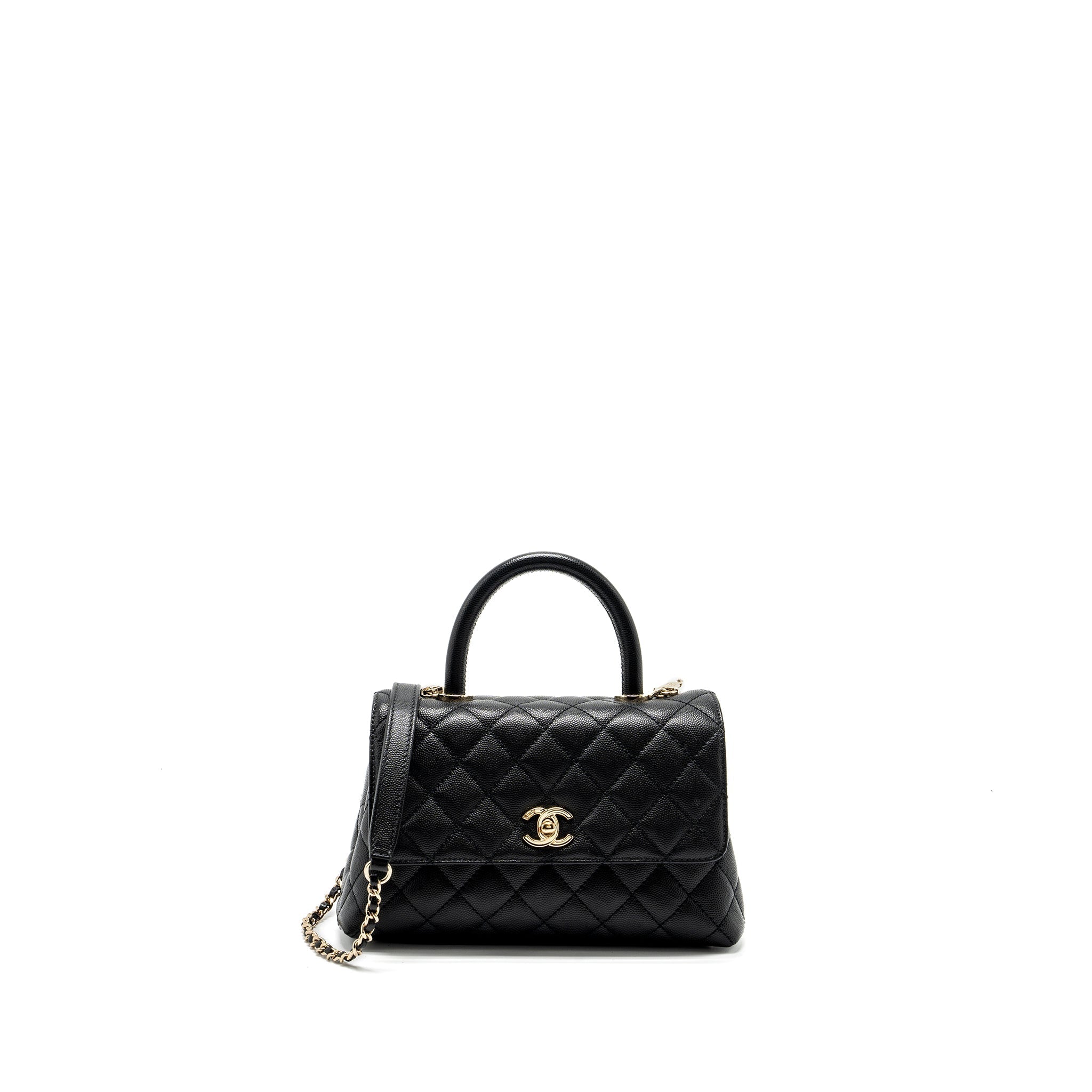CHANEL SMALL COCO HANDLE CAVIAR BLACK LGHW (MICROCHIP)