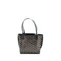 GOYARD MINI ANJOU TOTE BAG GOYARDLINE CANVAS / CALFSKIN BLACK SHW
