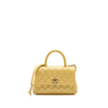 CHANEL SMALL COCO HANDLE CAVIAR 22P LIGHT YELLOW LGHW (MICROCHIP)