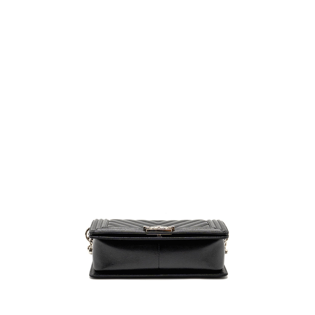 CHANEL CHEVRON MEDIUM BOY BAG CAVIAR BLACK SHW
