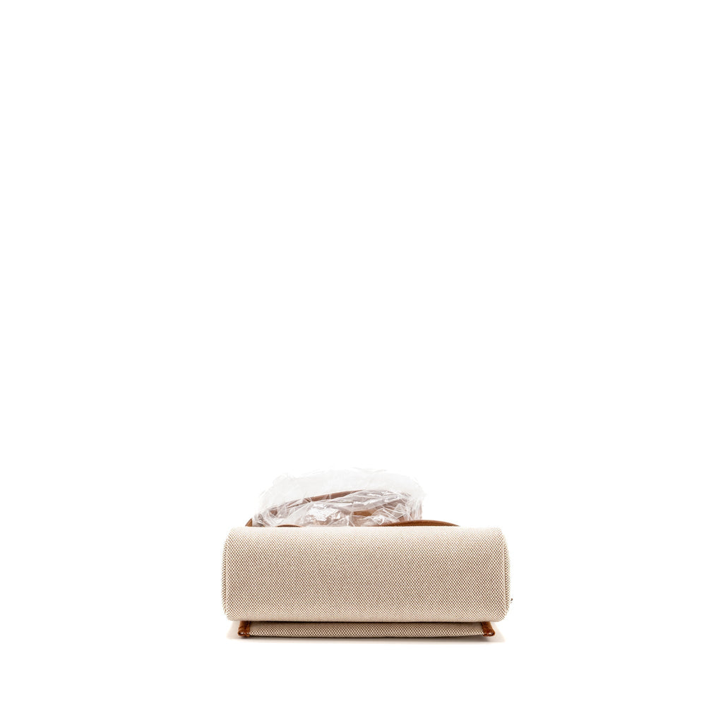HERMES HERBAG MINI CANVAS/HUNTER LEATHER ECRU-BEIGE/ FAUVE GHW