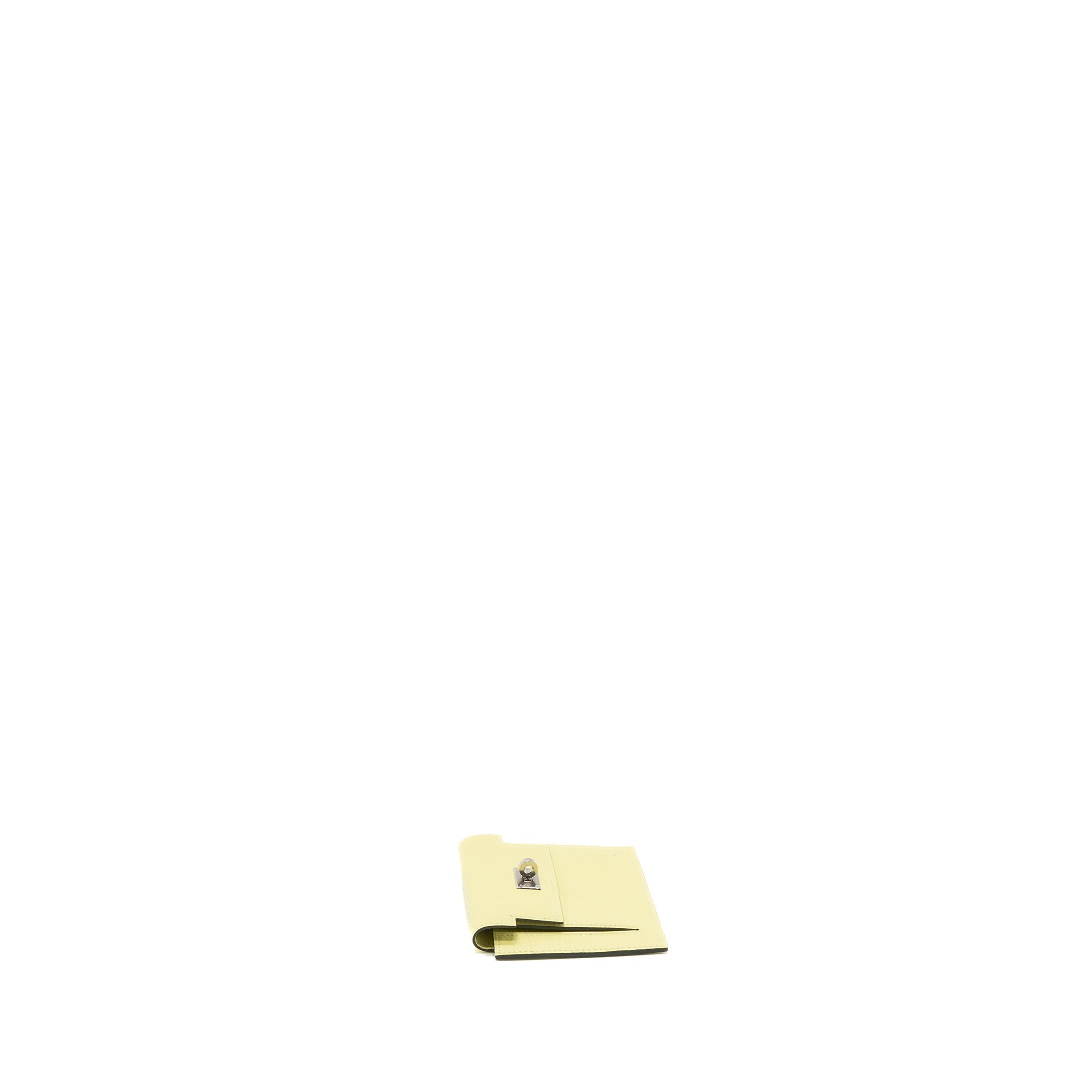 HERMES KELLY POCKET COMPACT CHEVRE MYSORE R9 JAUNE BOURGE SHW
