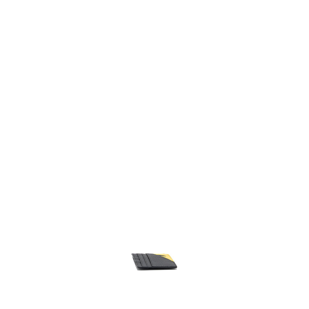 FENDI CONNER BUGS BUSINESS CARD HOLDER CALFSKIN/CROCODILE BLACK /YELLOW