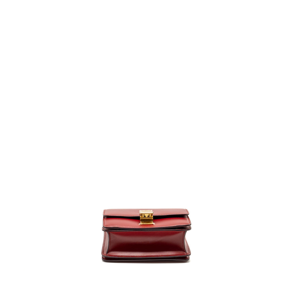 CELINE MINI CLASSIC BOX BAG CALFSKIN RED GHW