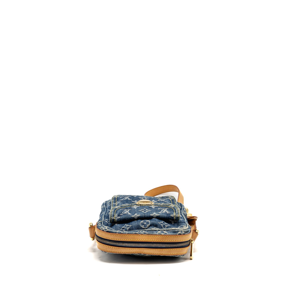 LOUIS VUITTON VINTAGE DENIM CAMERA BAG MONOGRAM BLUE DENIM GHW