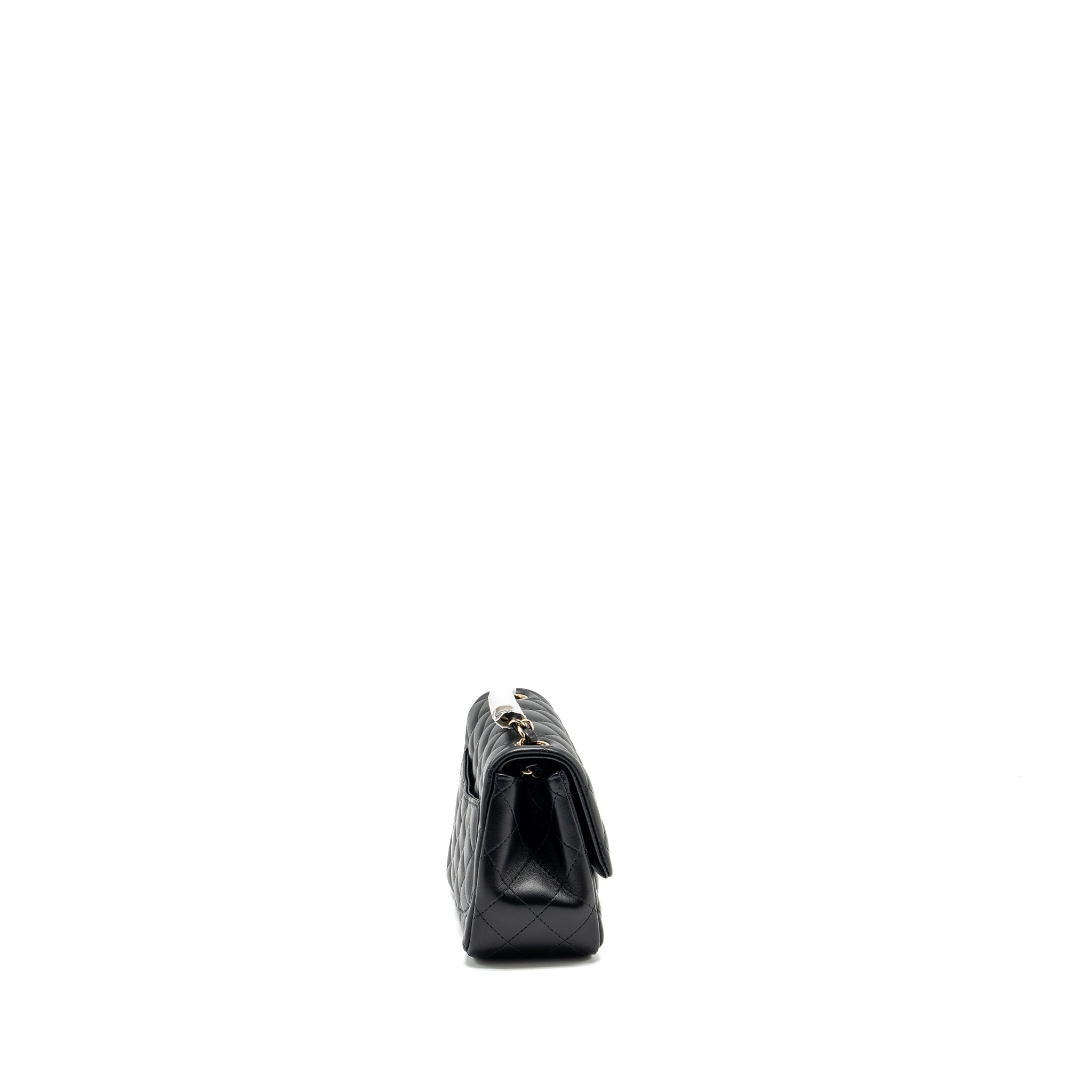 CHANEL MINI SQUARE FLAP BAG LAMBSKIN BLACK LGHW (MICROCHIP)