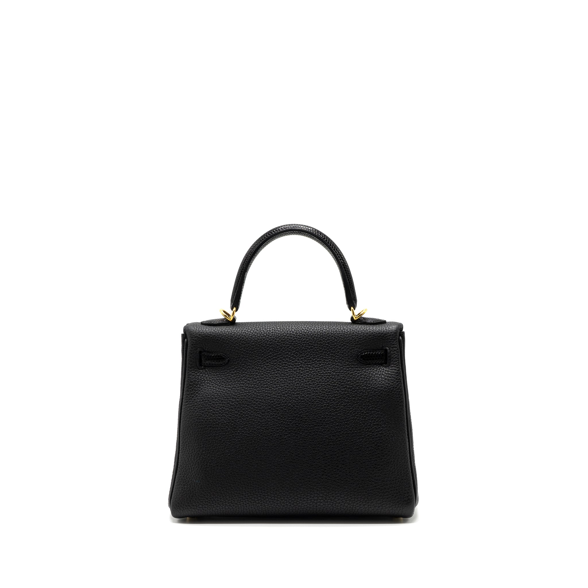 HERMES TOUCH KELLY 25 TOGO / LIZARD BLACK GHW