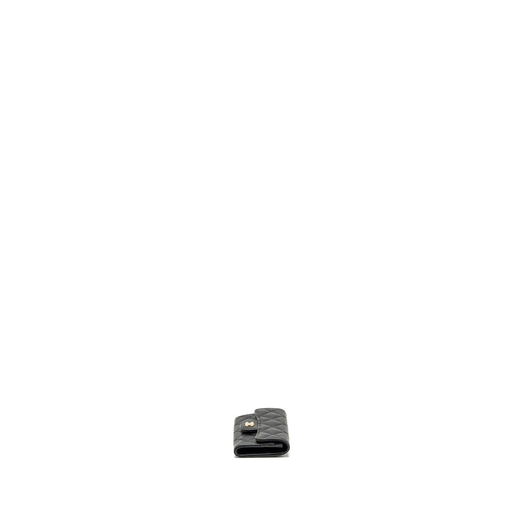 CHANEL CLASSIC FLAP CARD HOLDER CAVIAR BLACK GHW (MICROCHIP)