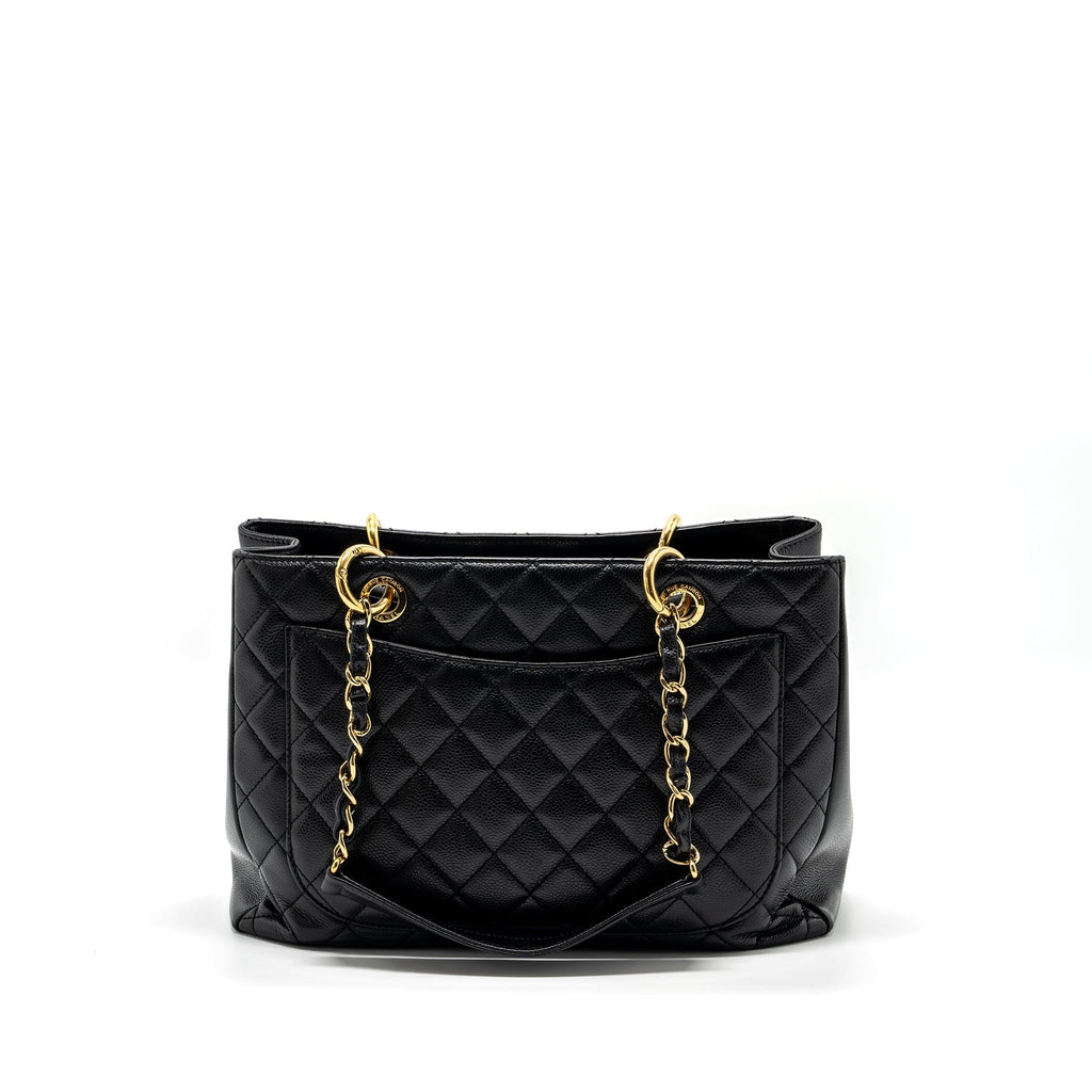 CHANEL GRAND SHOPPING TOTE BAG CAVIAR BLACK GHW