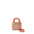 DIOR MINI LADY DIOR LIMITED EDITION VELVET / ALLIGATOR / SEQUIN LIGHT PINK SHW