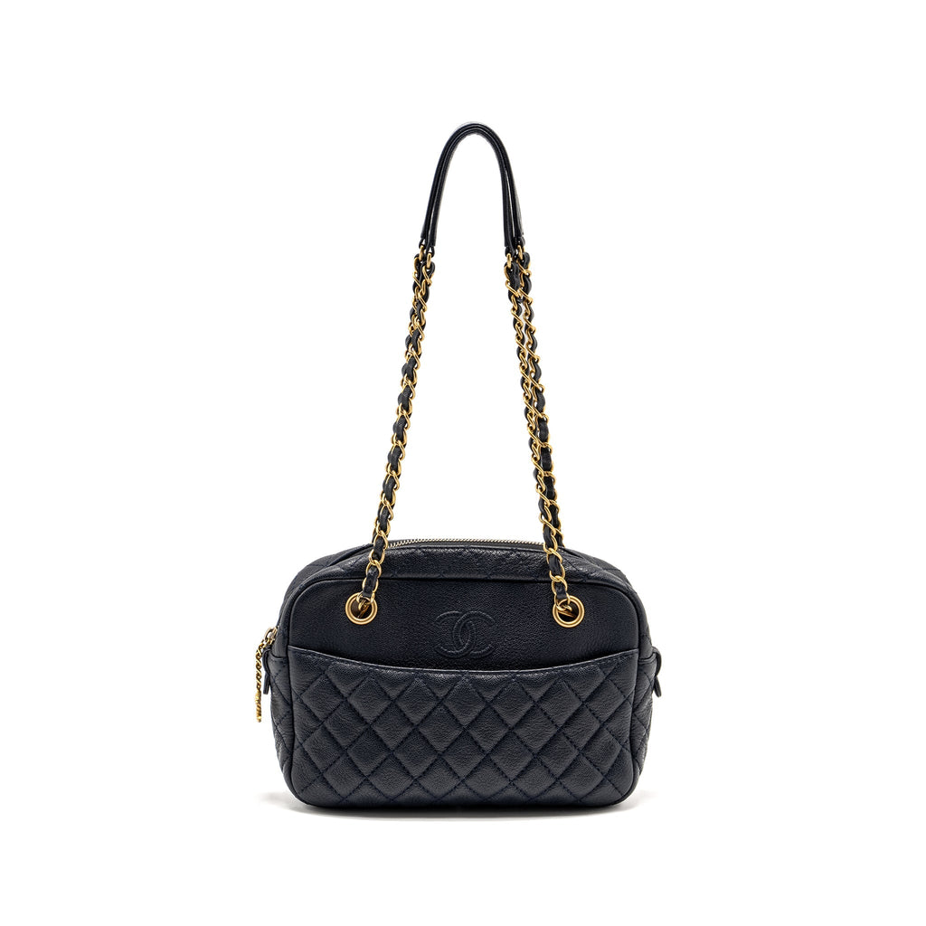 CHANEL 18C CC CAMERA BAG CALFSKIN NAVY GHW