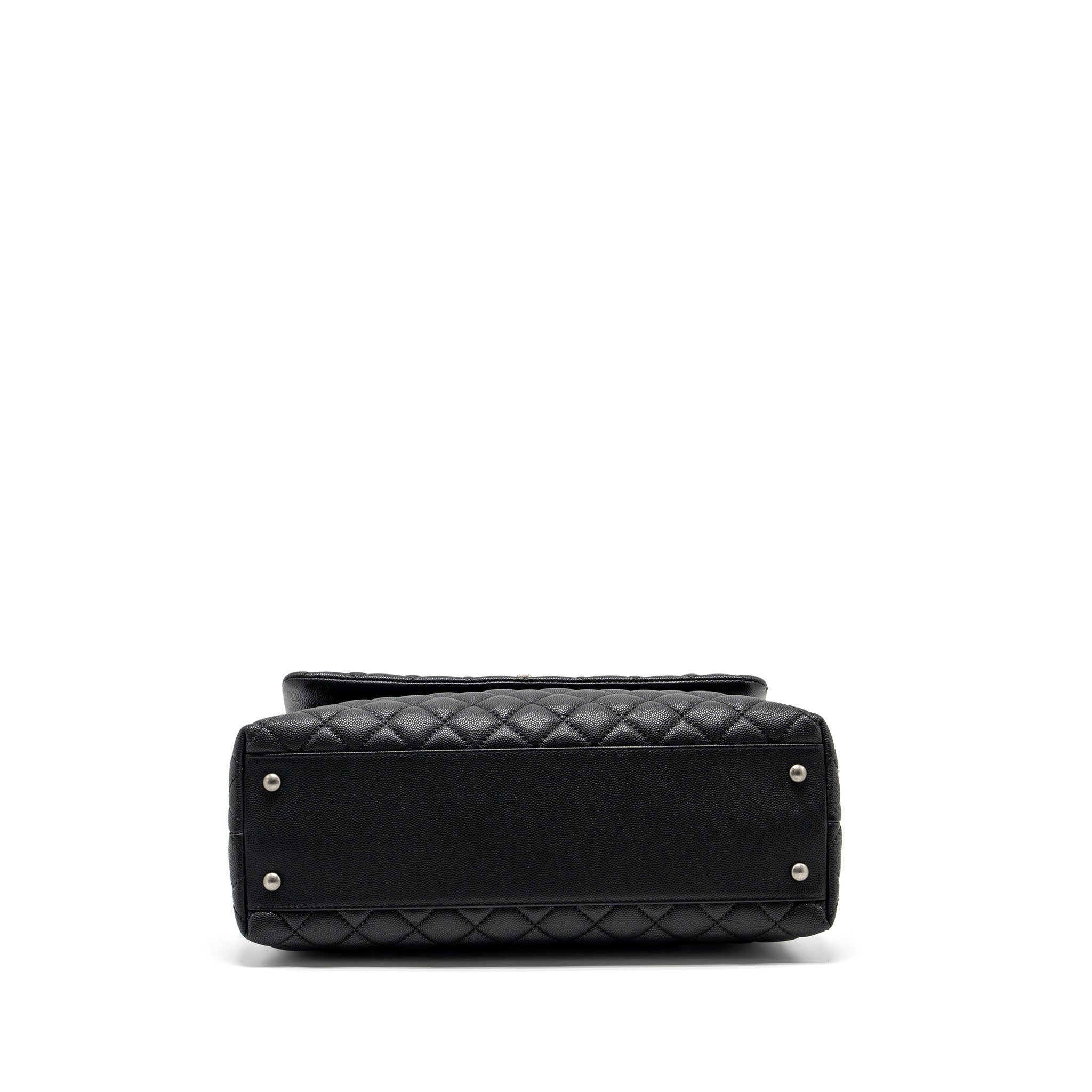 CHANEL LARGE COCO HANDLE CAVIAR BLACK RUTHENIUM HARDWARE