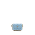 CHANEL MINI FLAP CLUTCH WITH CHAIM LAMBSKIN LIGHT BLUE LGHW