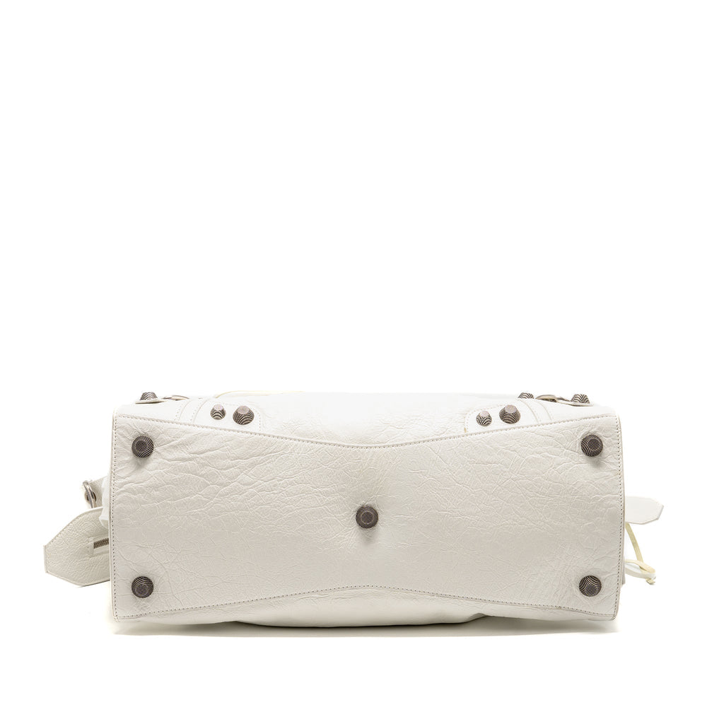 BALENCIAGA NEO CAJOLE CITY SHOULDER BAG LEATHER WHITE SHW