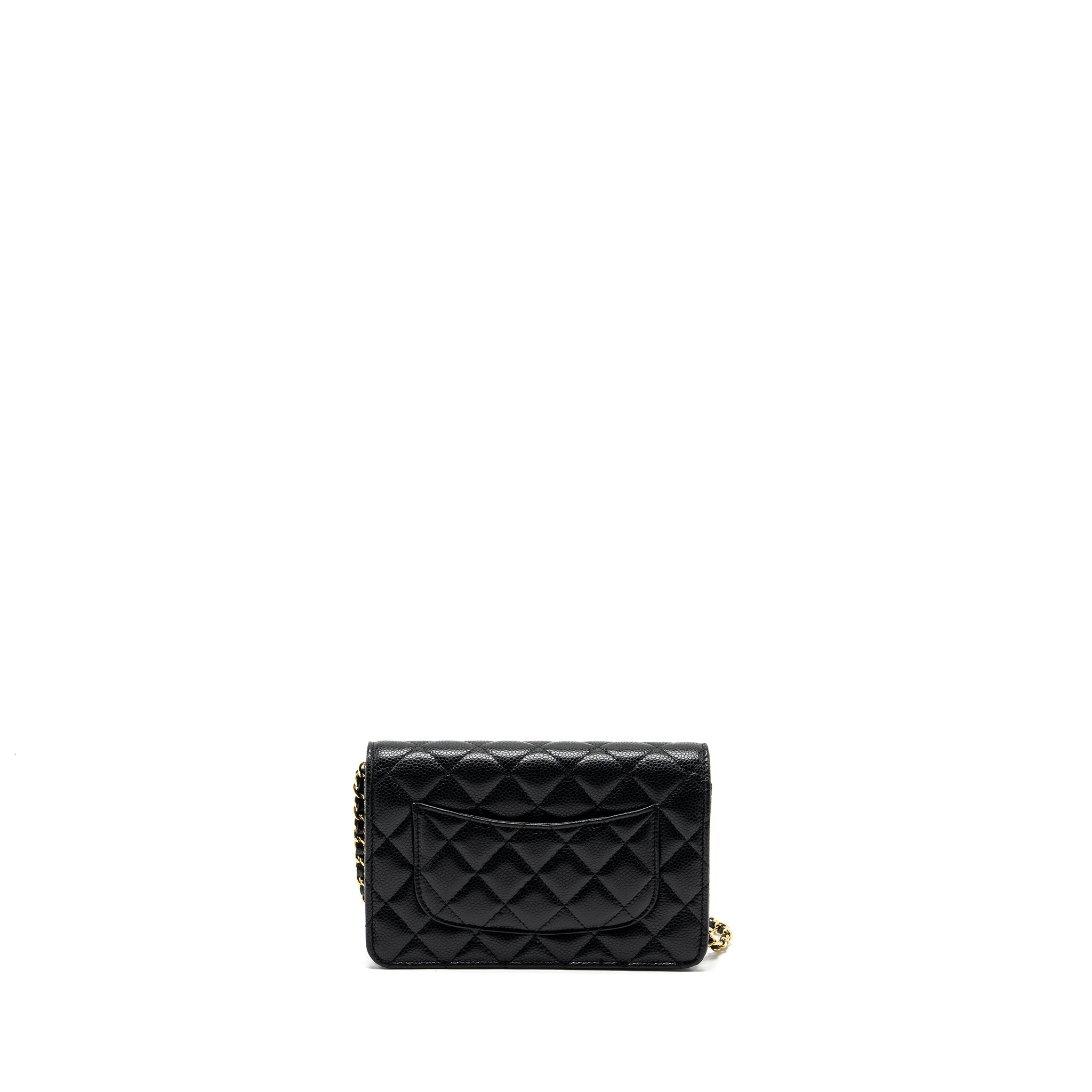 CHANEL CLASSIC WALLET ON CHAIN CAVIAR BLACK GHW(MICROCHIP)