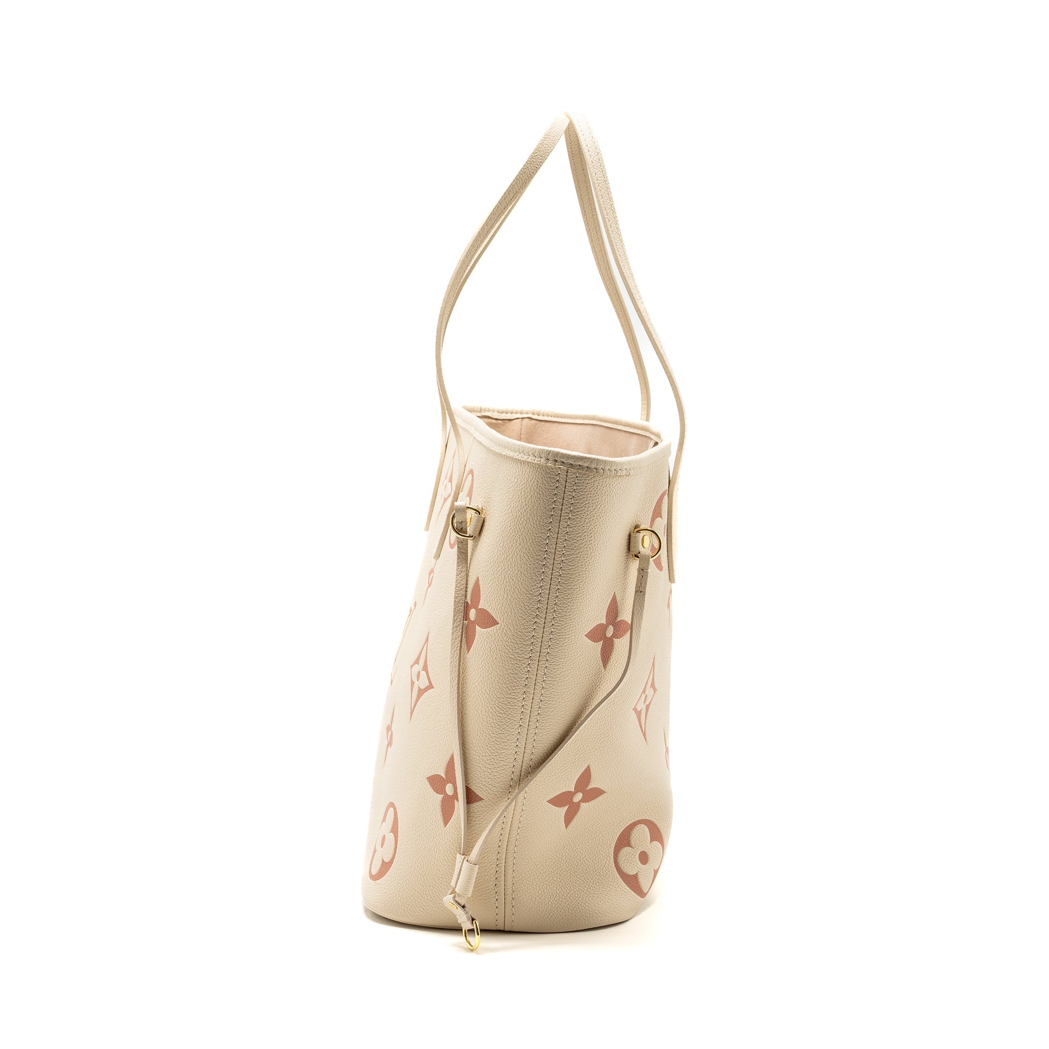 LOUIS VUITTON NEVERFULL MM MONOGRAM EMPREINTE CRÈME/ROSE TRIANON GHW(NEW VERSION)