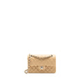 CHANEL SMALL CLASSIC DOUBLE FLAP BAG LAMBSKIN BEIGE SHW (MICROCHIP)