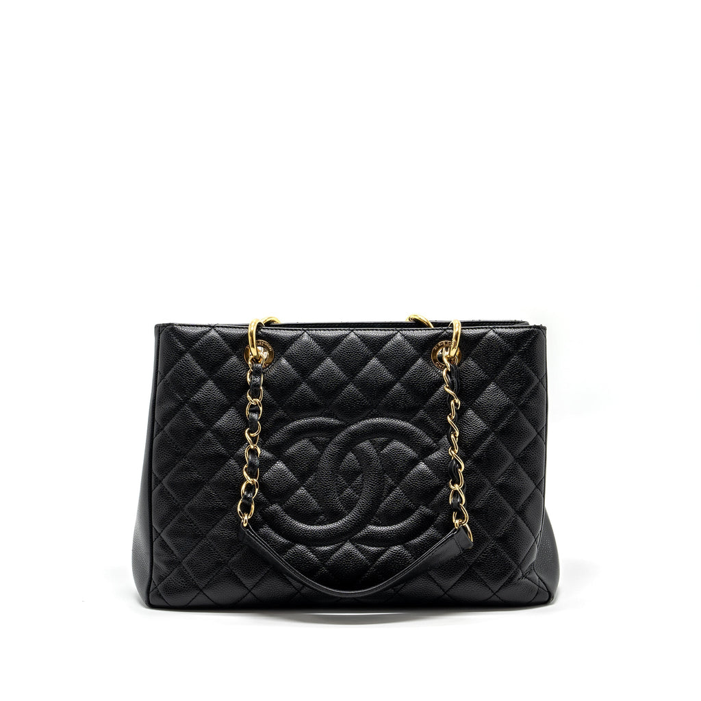 CHANEL GRAND SHOPPING TOTE BAG CAVIAR BLACK GHW