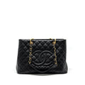 CHANEL GRAND SHOPPING TOTE BAG CAVIAR BLACK GHW