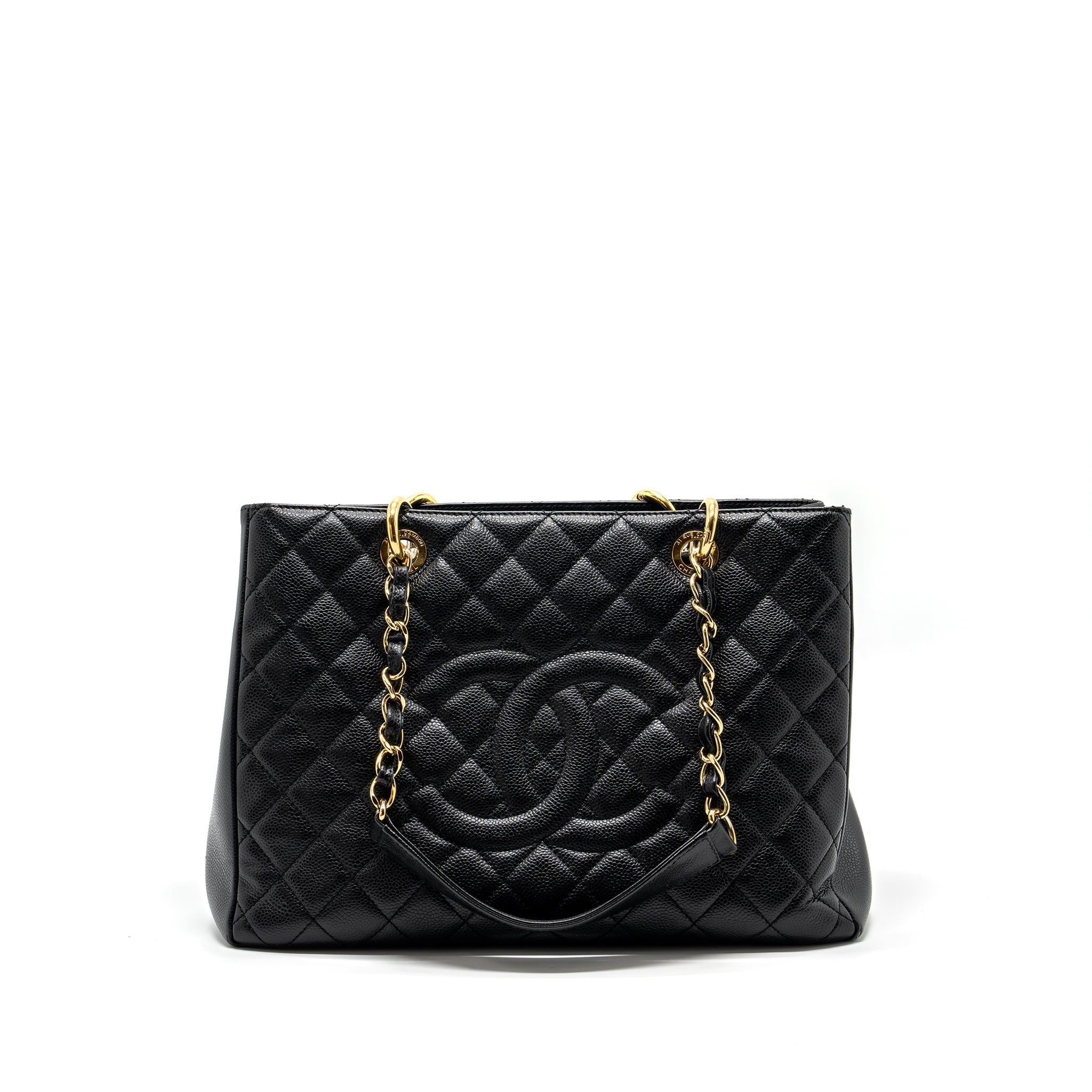 CHANEL GRAND SHOPPING TOTE BAG CAVIAR BLACK GHW